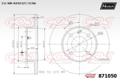 871050 MAXTECH Тормозной диск