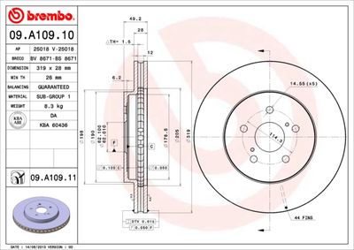 BS8671 BRECO Тормозной диск