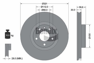 BDS1185HC BENDIX Braking Тормозной диск