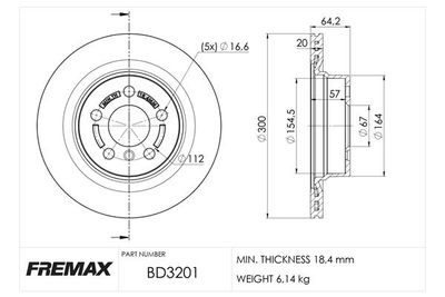 BD3201 FREMAX Тормозной диск