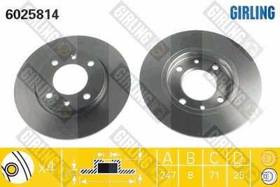 6025814 GIRLING Тормозной диск