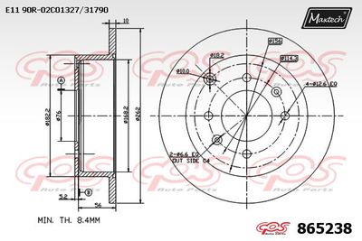 865238 MAXTECH Тормозной диск