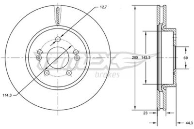 TX7267 TOMEX Brakes Тормозной диск