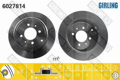 6027814 GIRLING Тормозной диск