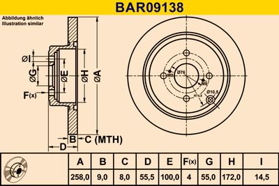 BAR09138 BARUM Тормозной диск