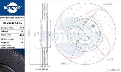 RT20240GLT5 ROTINGER Тормозной диск