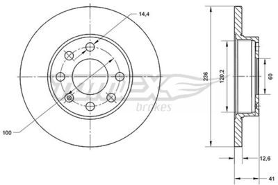 TX7028 TOMEX Brakes Тормозной диск