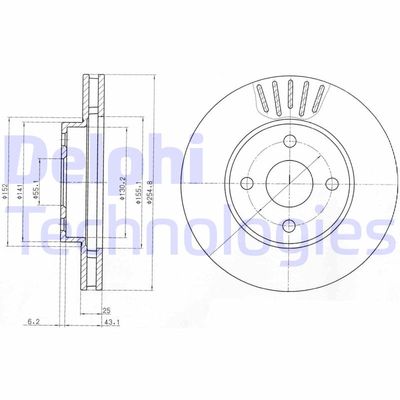 BG3781 DELPHI Тормозной диск