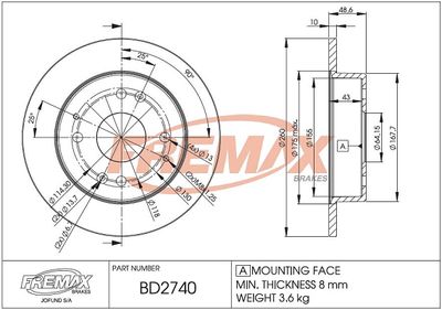 BD2740 FREMAX Тормозной диск