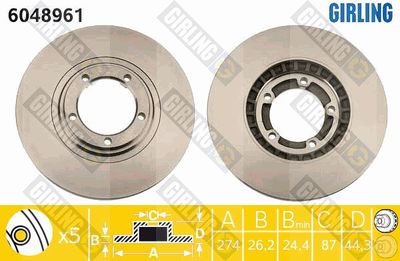 6048961 GIRLING Тормозной диск