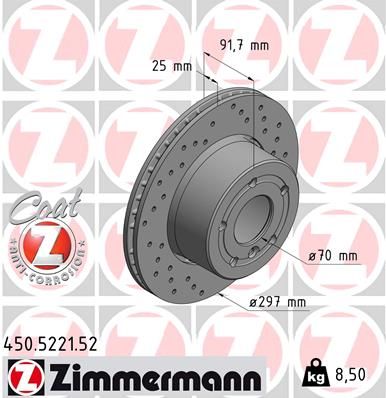 450522152 ZIMMERMANN Тормозной диск