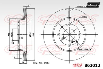 863012 MAXTECH Тормозной диск