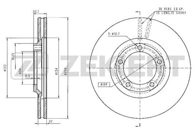 BS5816 ZEKKERT Тормозной диск