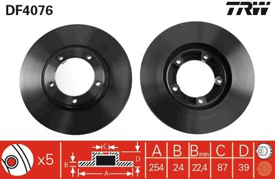 DF4076 TRW Тормозной диск
