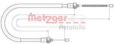 106894 METZGER Тросик, cтояночный тормоз