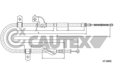 762628 CAUTEX Тросик, cтояночный тормоз
