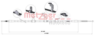 172596 METZGER Тросик, cтояночный тормоз