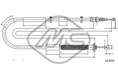 81369 Metalcaucho Тросик, cтояночный тормоз