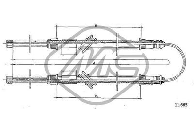 83006 Metalcaucho Тросик, cтояночный тормоз