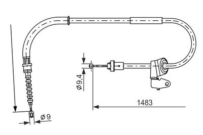 1987482228 BOSCH Тросик, cтояночный тормоз