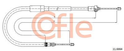 116664 COFLE Тросик, cтояночный тормоз