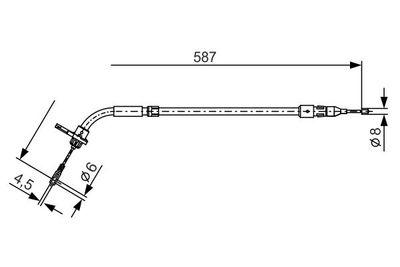 1987477224 BOSCH Тросик, cтояночный тормоз