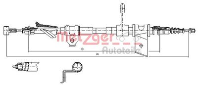 45111 METZGER Тросик, cтояночный тормоз