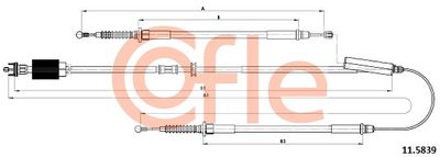115839 COFLE Тросик, cтояночный тормоз