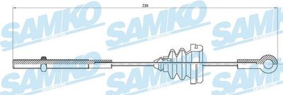 C0904B SAMKO Тросик, cтояночный тормоз