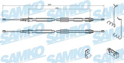 C0283B SAMKO Тросик, cтояночный тормоз