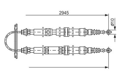 1987477390 BOSCH Тросик, cтояночный тормоз