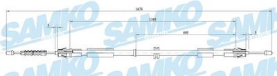 C0267B SAMKO Тросик, cтояночный тормоз