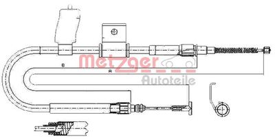 63131 METZGER Тросик, cтояночный тормоз