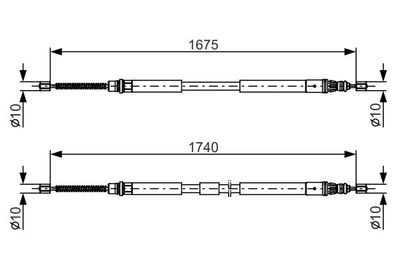 1987482144 BOSCH Тросик, cтояночный тормоз