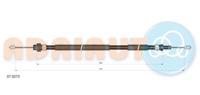 070273 ADRIAUTO Тросик, cтояночный тормоз