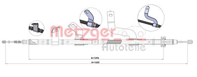 1KI015 METZGER Тросик, cтояночный тормоз