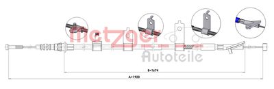 1MA005 METZGER Тросик, cтояночный тормоз