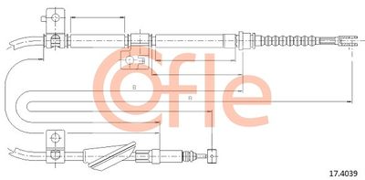 92174039 COFLE Тросик, cтояночный тормоз