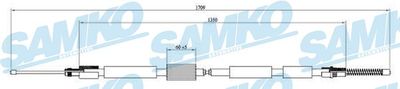 C0003B SAMKO Тросик, cтояночный тормоз