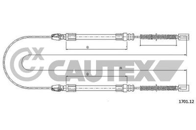 760992 CAUTEX Тросик, cтояночный тормоз