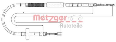 107537 METZGER Тросик, cтояночный тормоз