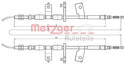 173513 METZGER Тросик, cтояночный тормоз