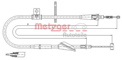 115745 METZGER Тросик, cтояночный тормоз