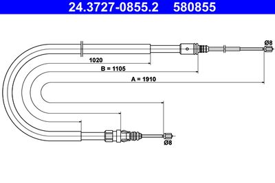 24372708552 ATE Тросик, cтояночный тормоз