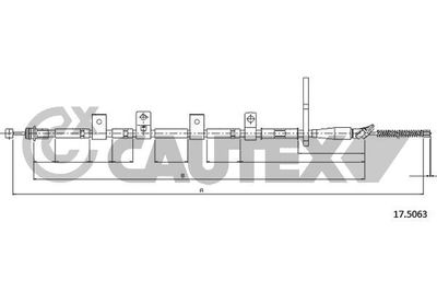 708106 CAUTEX Тросик, cтояночный тормоз