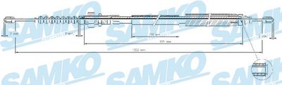 C0116B SAMKO Тросик, cтояночный тормоз