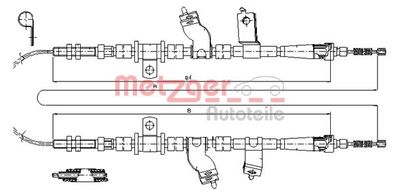 173501 METZGER Тросик, cтояночный тормоз