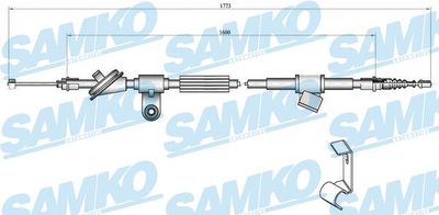 C0347B SAMKO Тросик, cтояночный тормоз