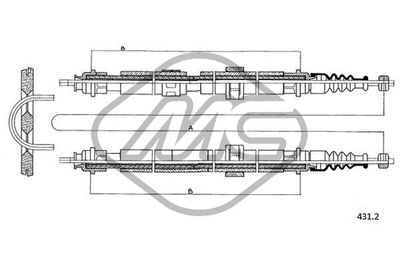 81290 Metalcaucho Тросик, cтояночный тормоз