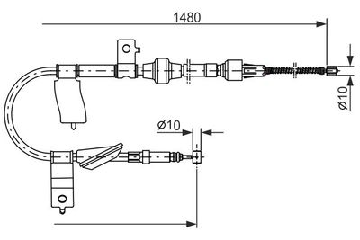 1987477447 BOSCH Тросик, cтояночный тормоз